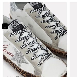 GOLDEN GOOSE
Superstar Leather Low-Top Sneakers With Swarovski Details. Size 41